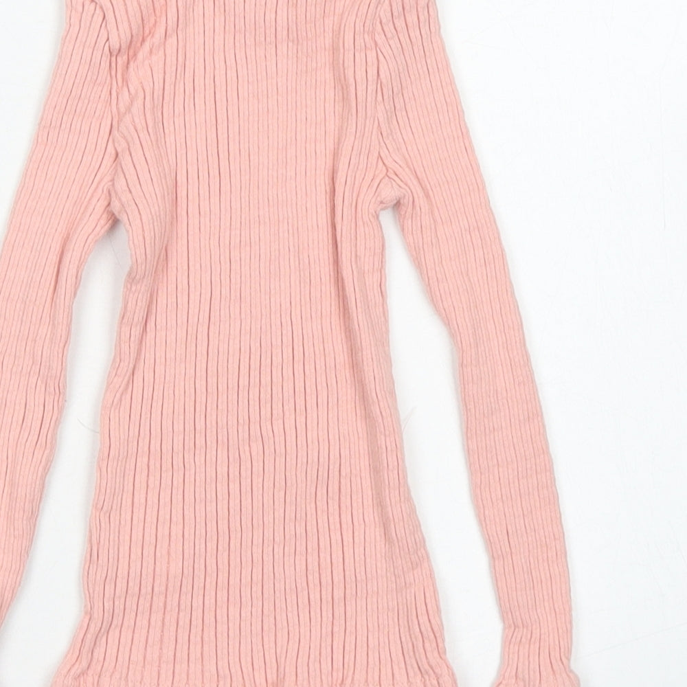 George Girls Pink  Cotton Basic T-Shirt Size 3-4 Years Crew Neck