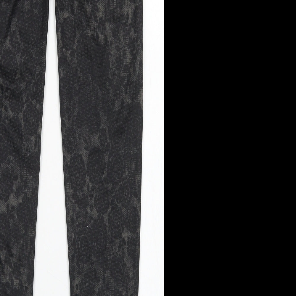 Billabong Womens Black Floral Polyester Capri Leggings Size XS L28 in