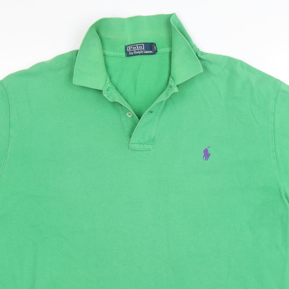 Polo Ralph Lauren Mens Green  Cotton  Polo Size L Collared