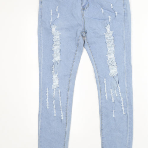 Preworn  Womens Blue  Cotton Skinny Jeans Size L L29 in Regular