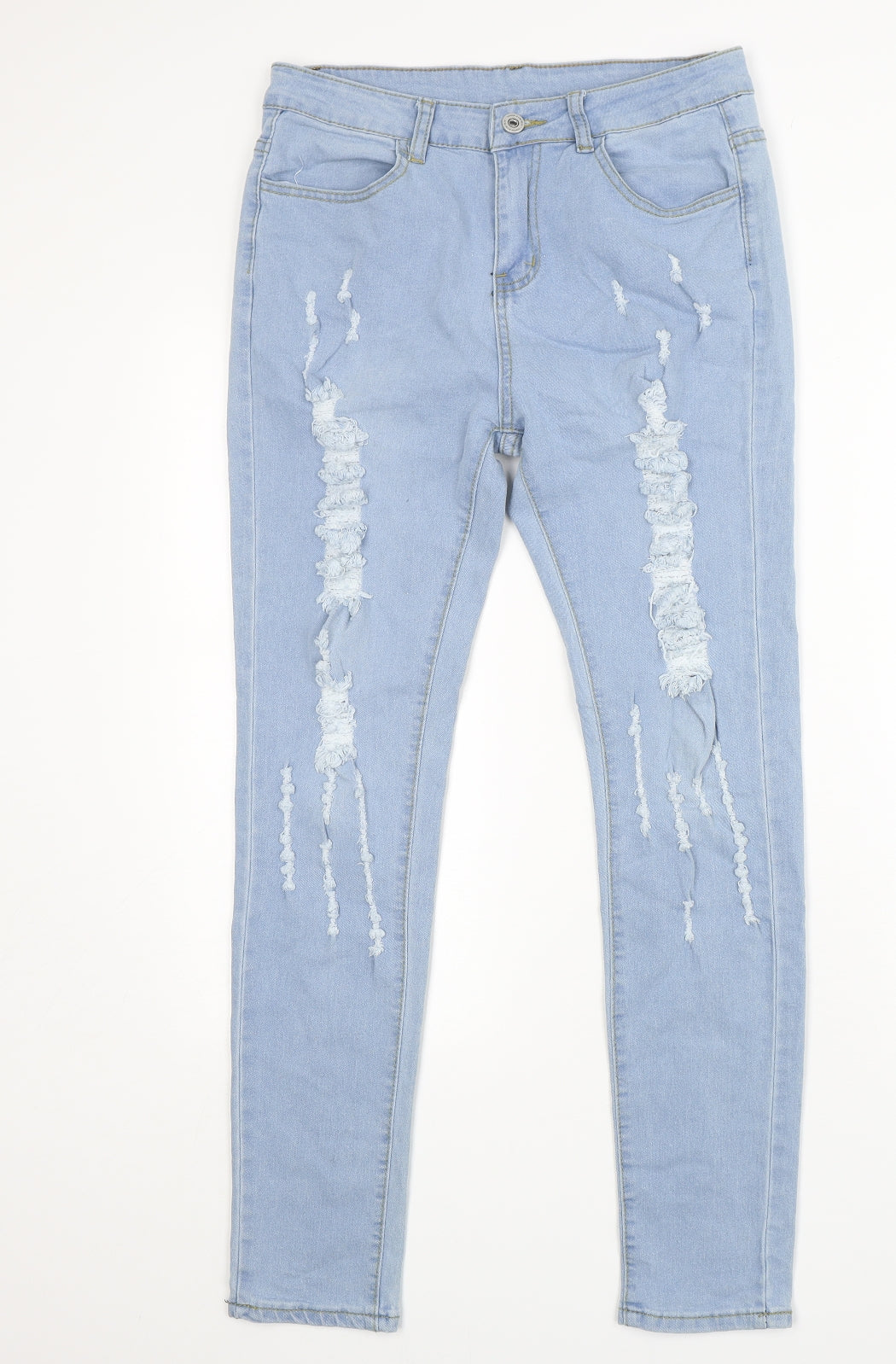 Preworn  Womens Blue  Cotton Skinny Jeans Size L L29 in Regular