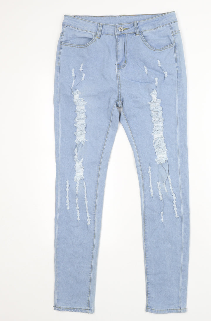 Preworn  Womens Blue  Cotton Skinny Jeans Size L L29 in Regular