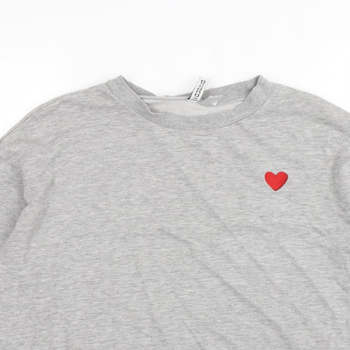H&M Womens Grey  Cotton Pullover Sweatshirt Size M