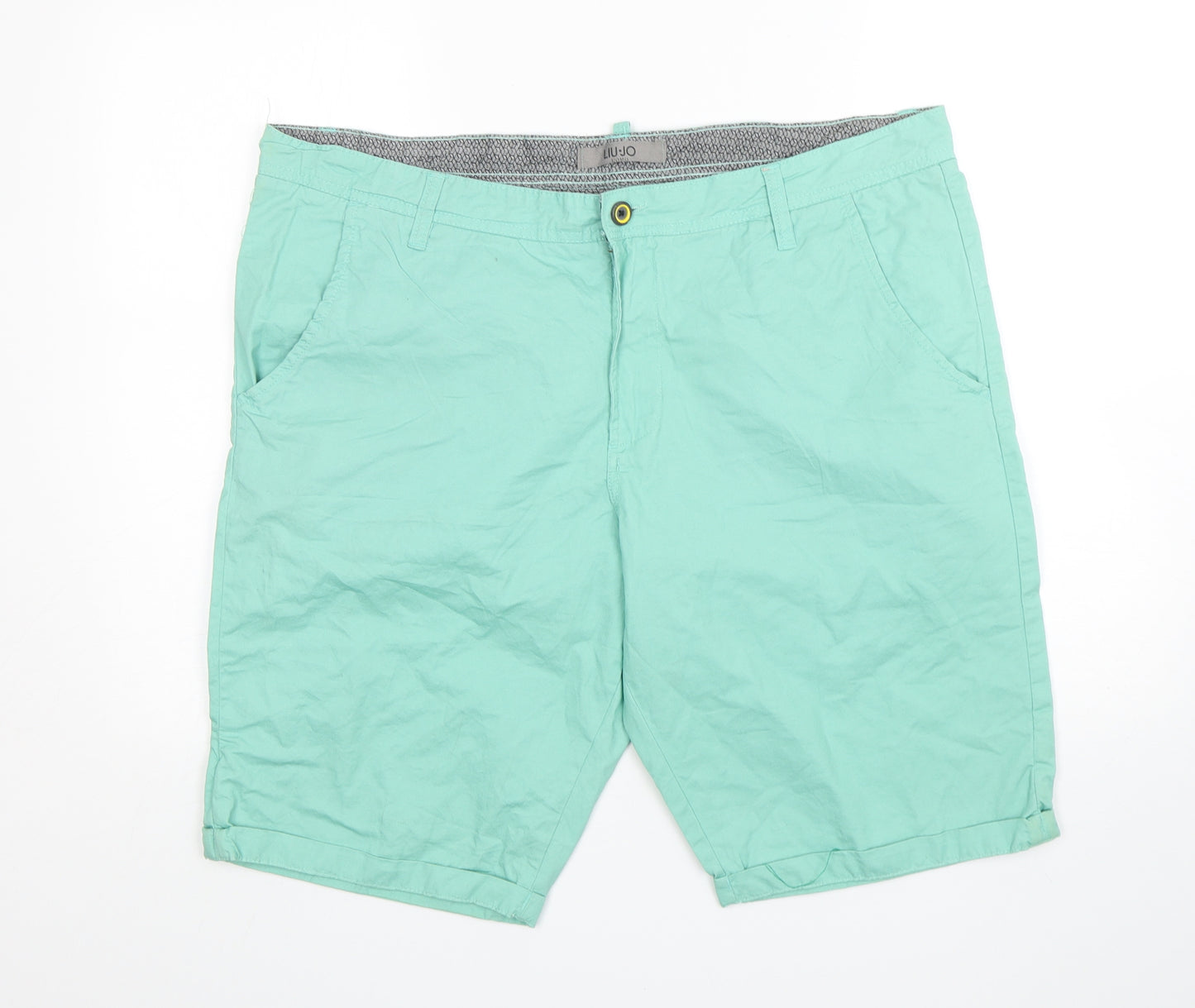 Liu.jo Womens Green  Cotton Bermuda Shorts Size 24 L12 in Regular