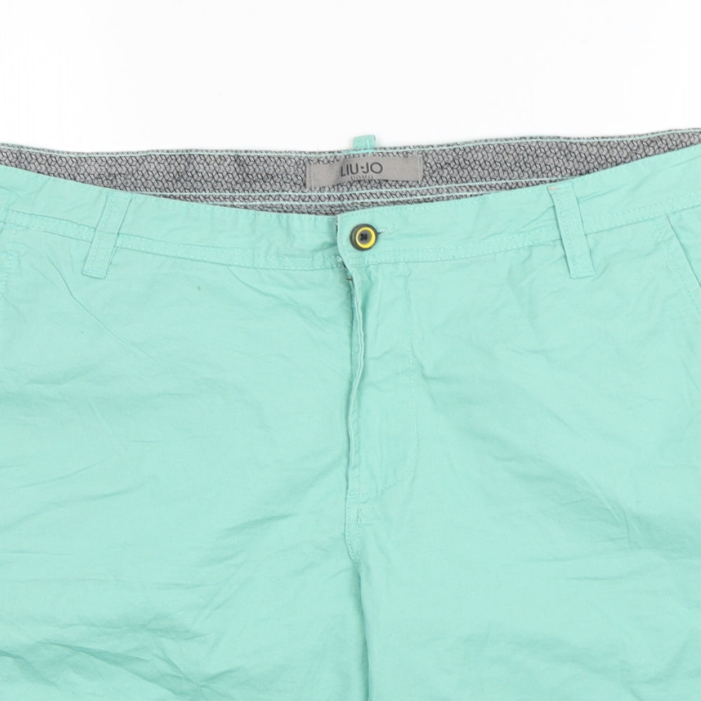 Liu.jo Womens Green  Cotton Bermuda Shorts Size 24 L12 in Regular