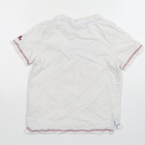Sesame Street Boys White  Cotton Basic T-Shirt Size 5-6 Years Round Neck