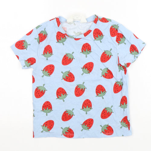 H&M Boys Multicoloured Floral Cotton Basic T-Shirt Size 5-6 Years Round Neck