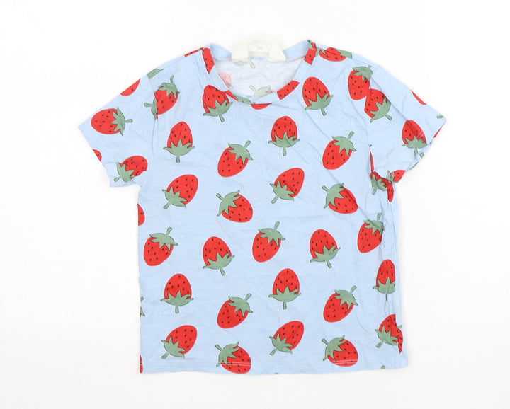 H&M Boys Multicoloured Floral Cotton Basic T-Shirt Size 5-6 Years Round Neck