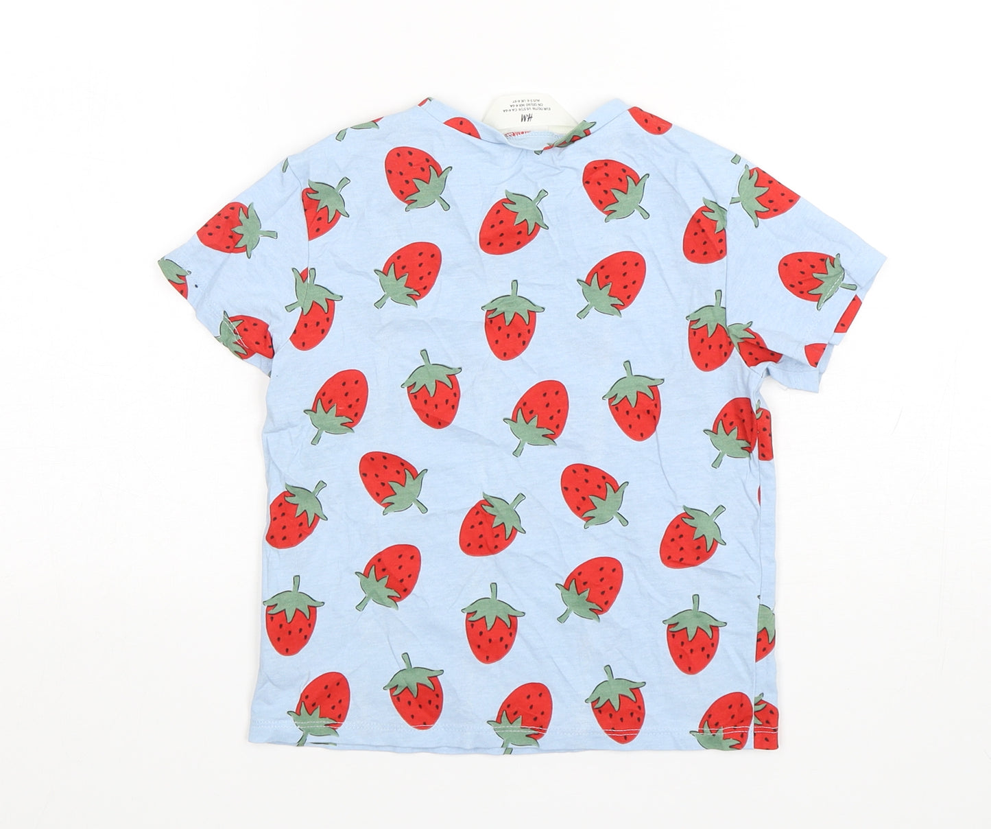 H&M Boys Multicoloured Floral Cotton Basic T-Shirt Size 5-6 Years Round Neck