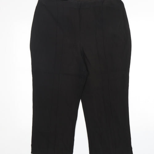 For Women Womens Black  Polyester Cropped Trousers Size 18 L22 in Regular