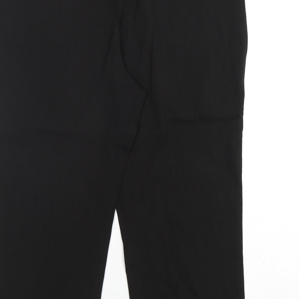 For Women Womens Black  Polyester Cropped Trousers Size 18 L22 in Regular
