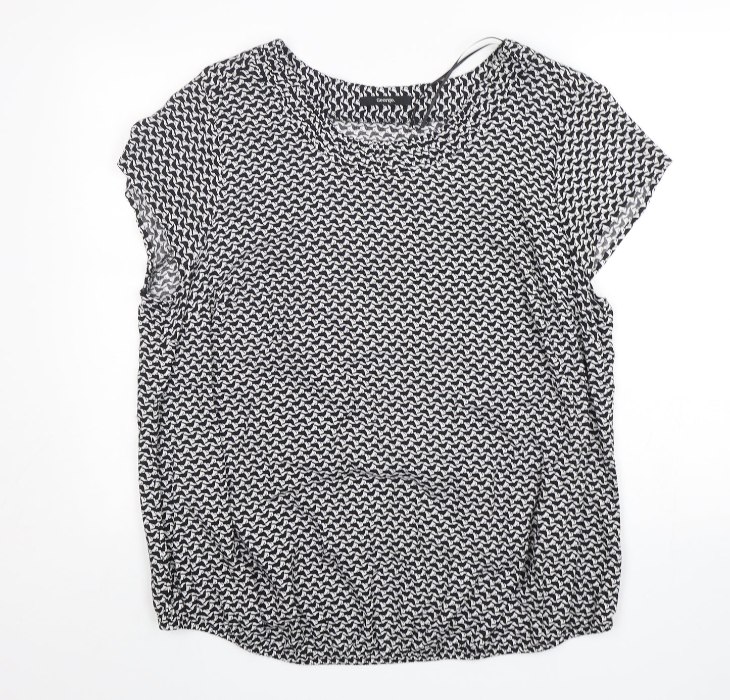 George Womens Multicoloured Geometric Viscose Basic Blouse Size 24 Round Neck