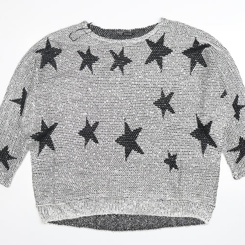 BodyFlirt Womens Grey Round Neck  Polyester Pullover Jumper Size 2XL