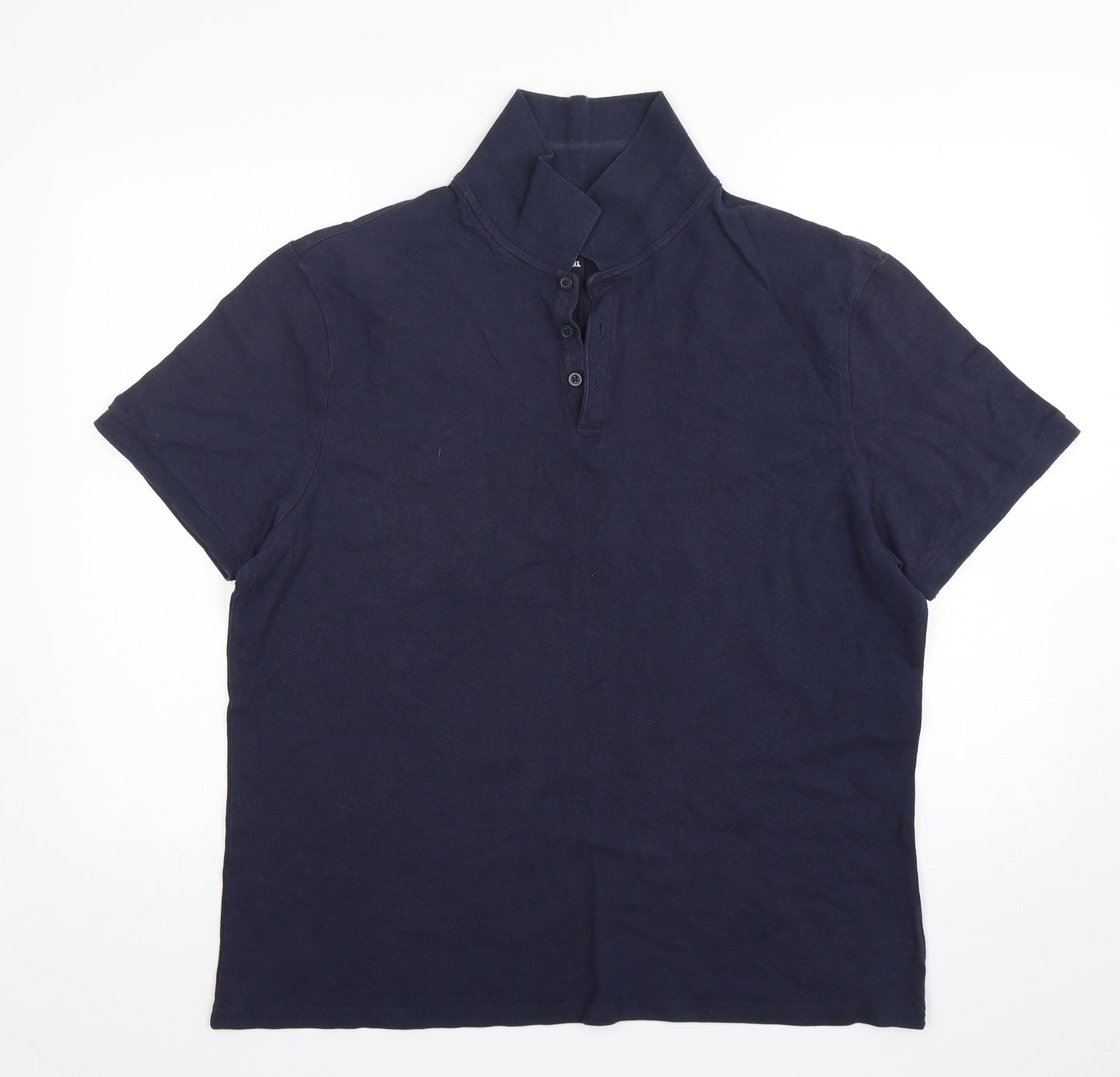 George Mens Blue  Cotton  Polo Size XL Collared