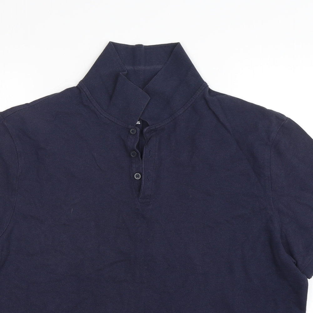 George Mens Blue  Cotton  Polo Size XL Collared