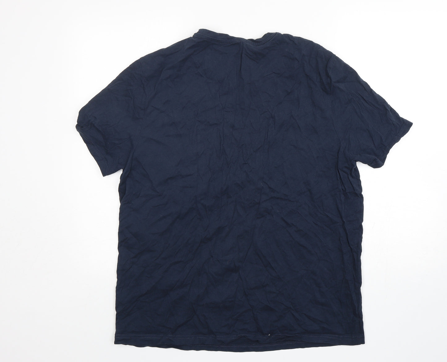 Nutmeg Mens Blue  Cotton  T-Shirt Size XL Round Neck