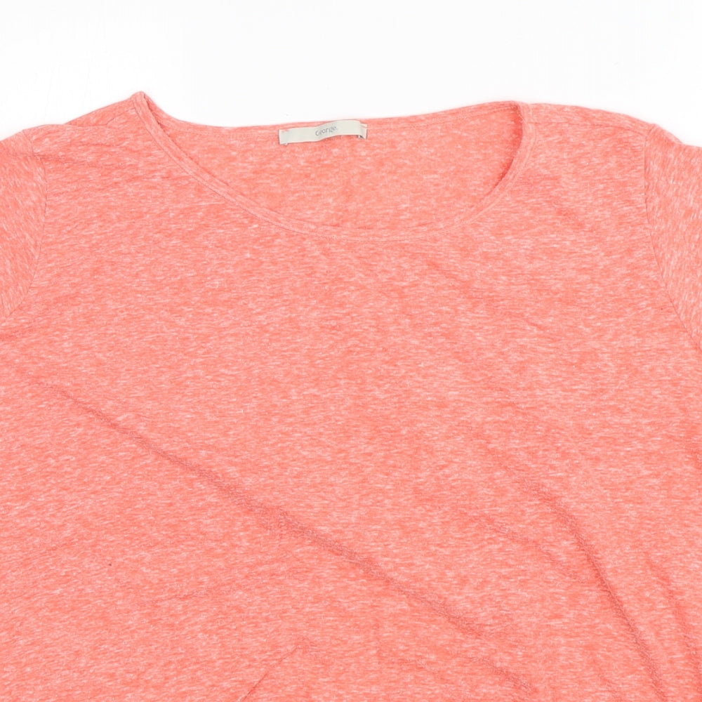 George Womens Pink  Polyester Basic T-Shirt Size 24 Round Neck