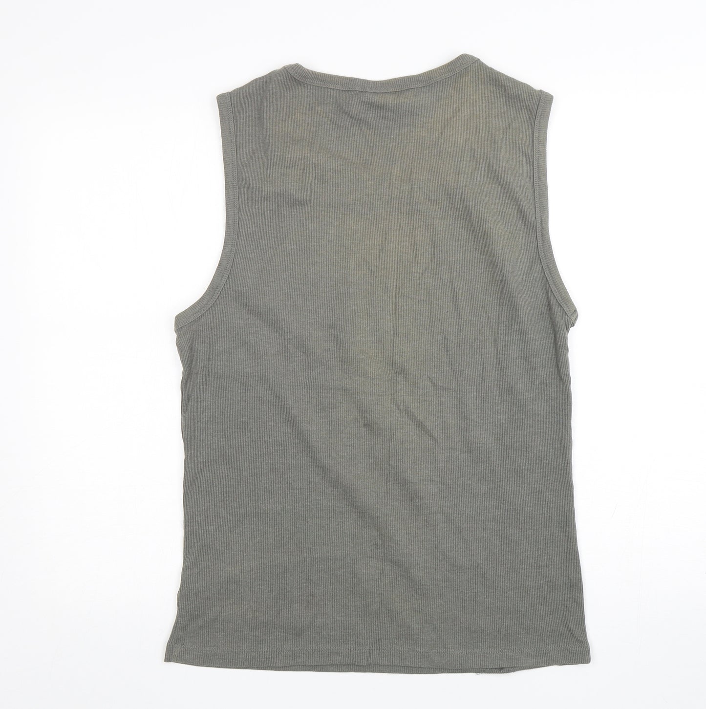 propella Mens Green  Cotton Basic Tank Size L Round Neck