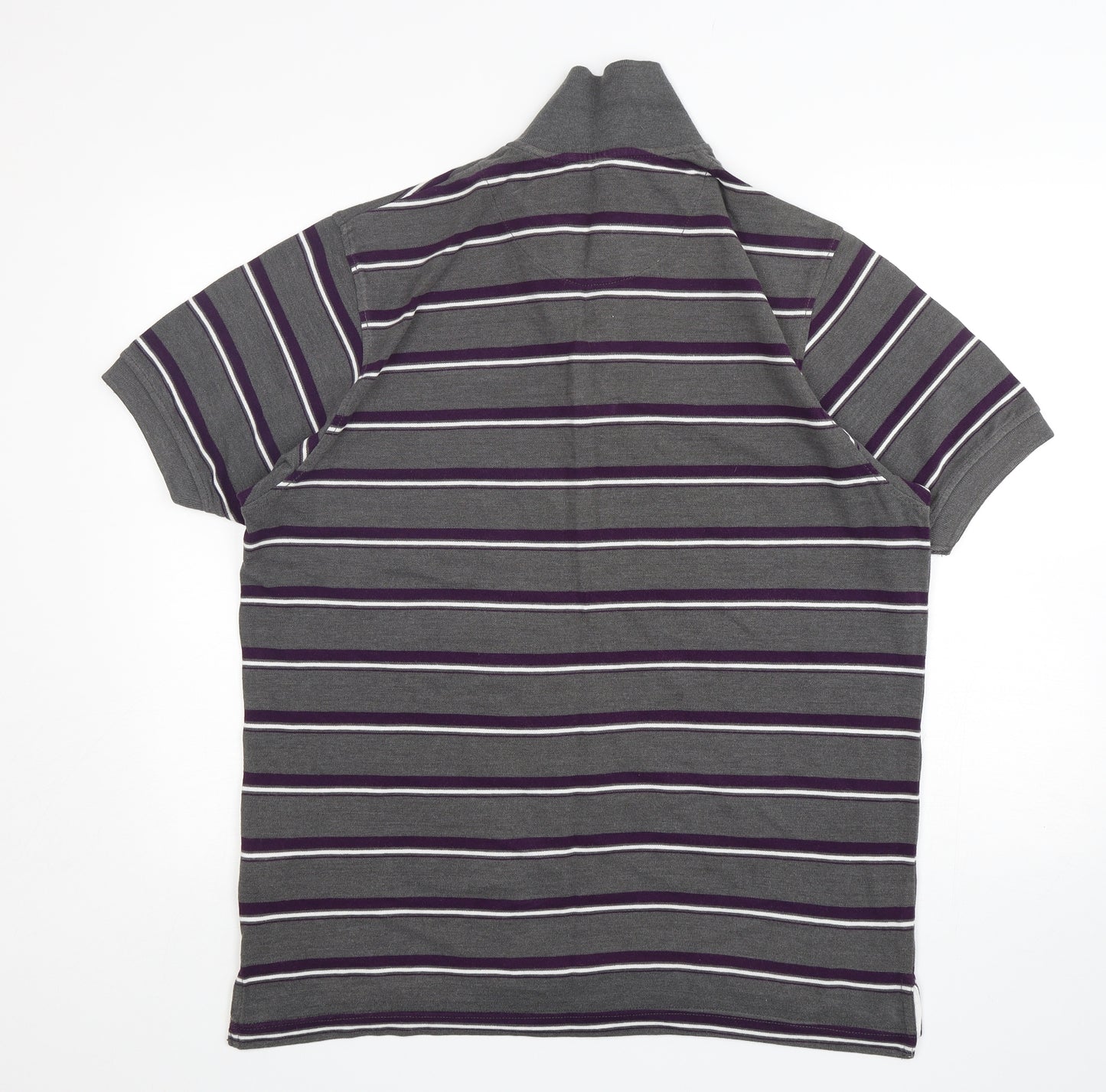 Pierre Cardin  Mens Multicoloured Striped Cotton  Polo Size L Collared