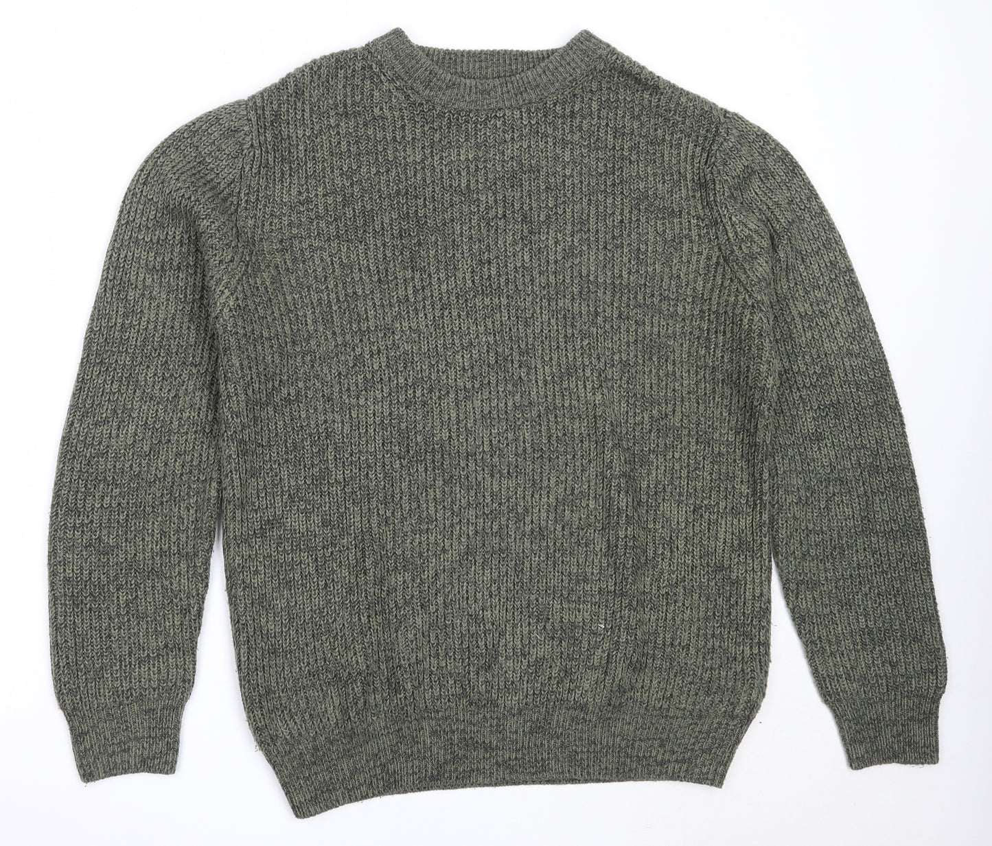 George Mens Green Round Neck  Acrylic Pullover Jumper Size L