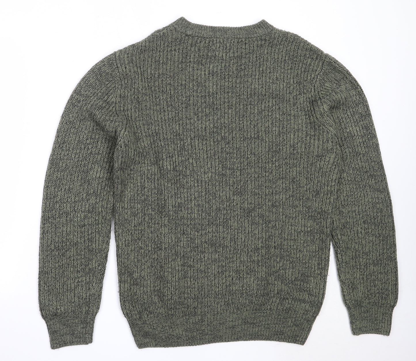 George Mens Green Round Neck  Acrylic Pullover Jumper Size L