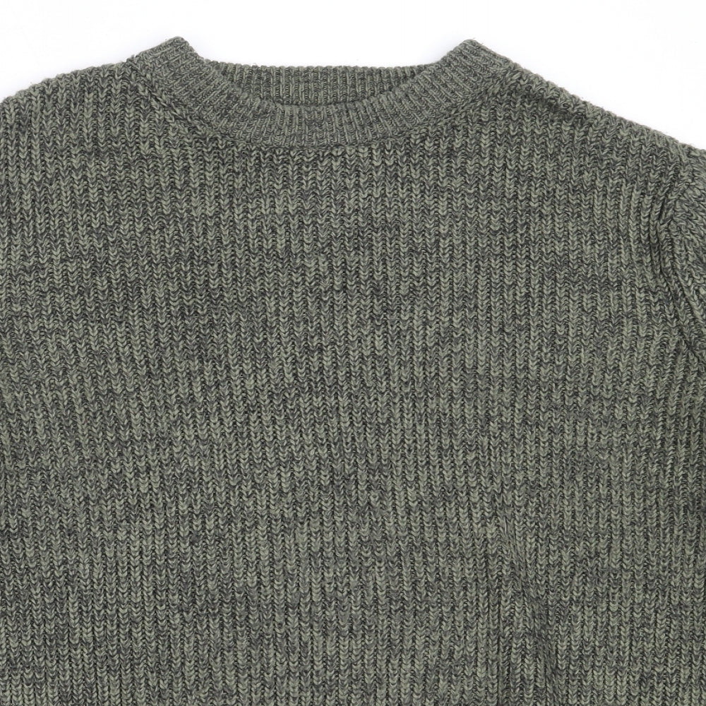George Mens Green Round Neck  Acrylic Pullover Jumper Size L