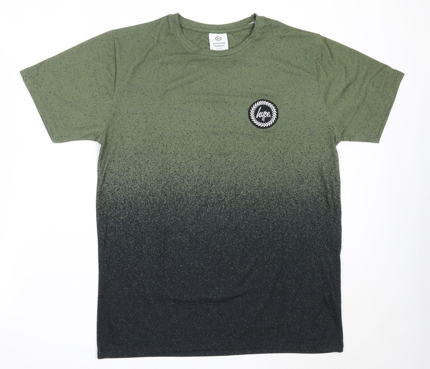 Just Hype Mens Green  Polyester  T-Shirt Size L Round Neck