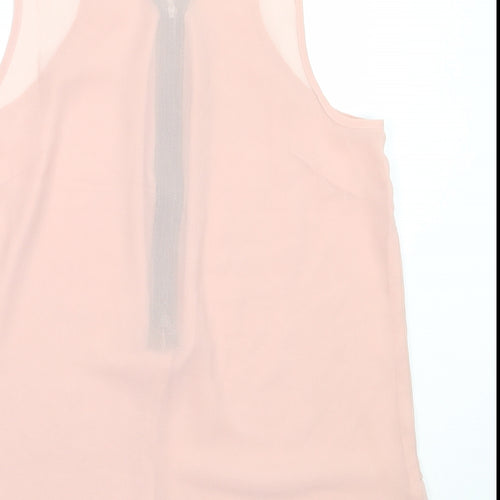 Topshop Womens Pink  Polyester Basic Blouse Size 12 V-Neck