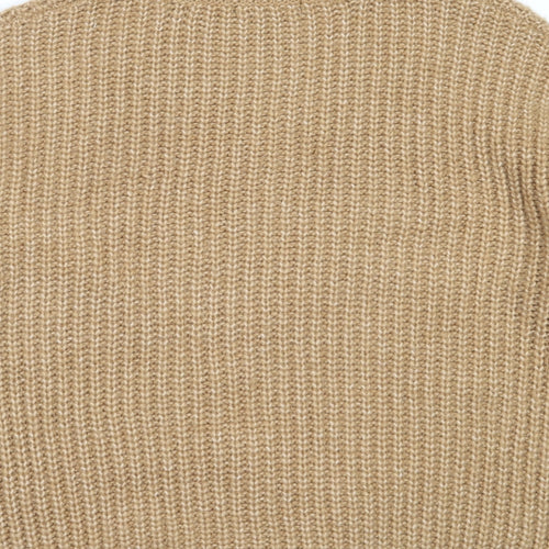 157 Womens Beige Roll Neck  Acrylic Pullover Jumper Size M
