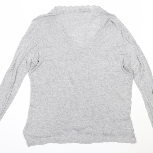 Stradivarius Womens Grey V-Neck  Acrylic Pullover Jumper Size M