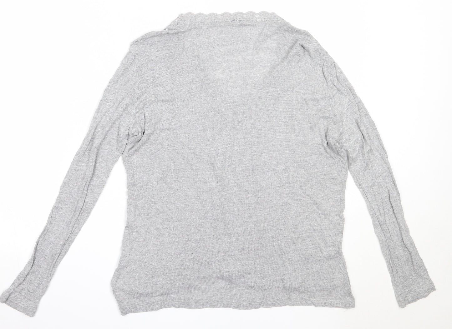 Stradivarius Womens Grey V-Neck  Acrylic Pullover Jumper Size M
