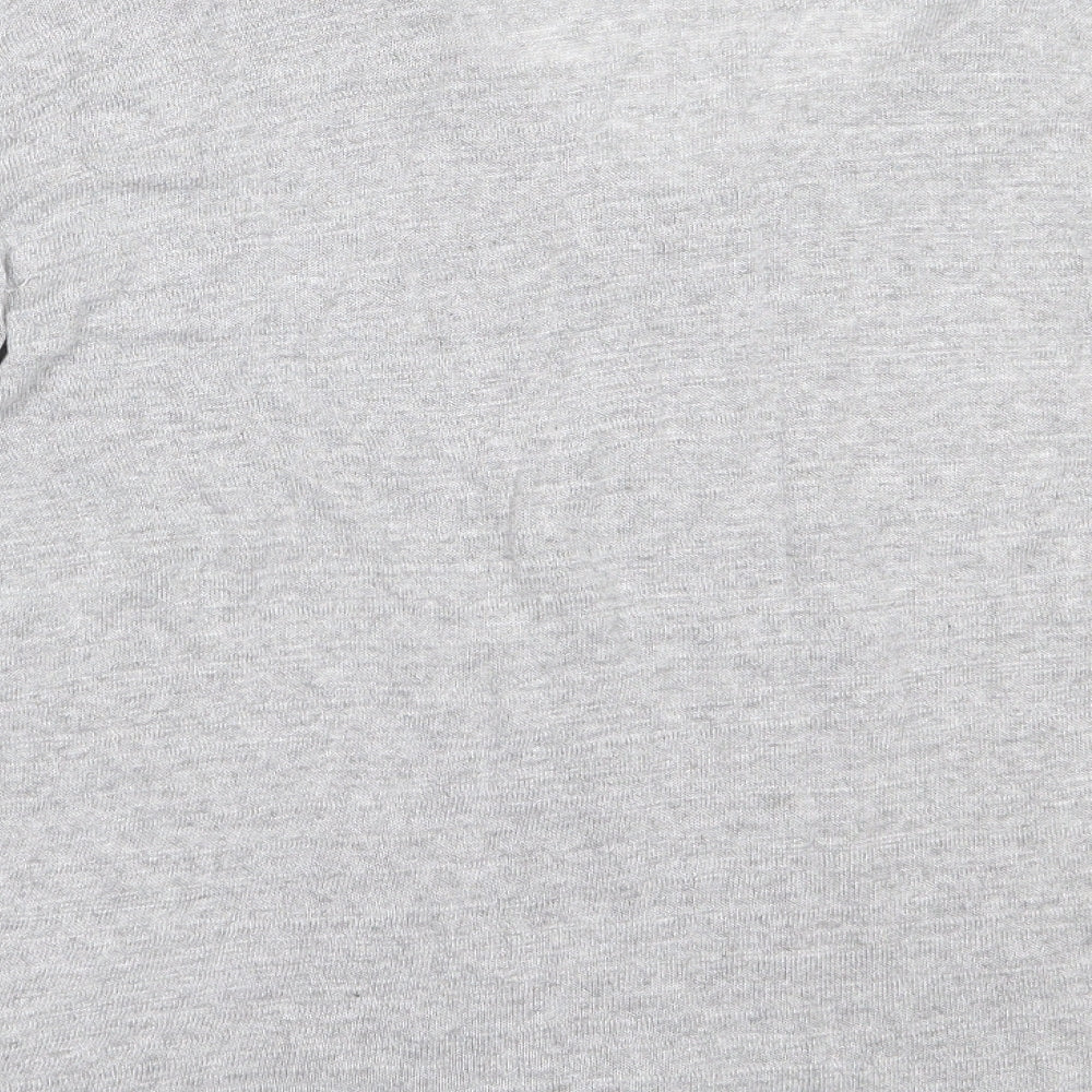 Stradivarius Womens Grey V-Neck  Acrylic Pullover Jumper Size M