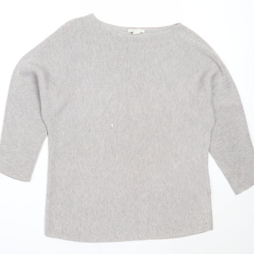 H&M Womens Grey Round Neck  Viscose Pullover Jumper Size XS