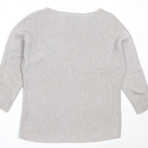 H&M Womens Grey Round Neck  Viscose Pullover Jumper Size XS
