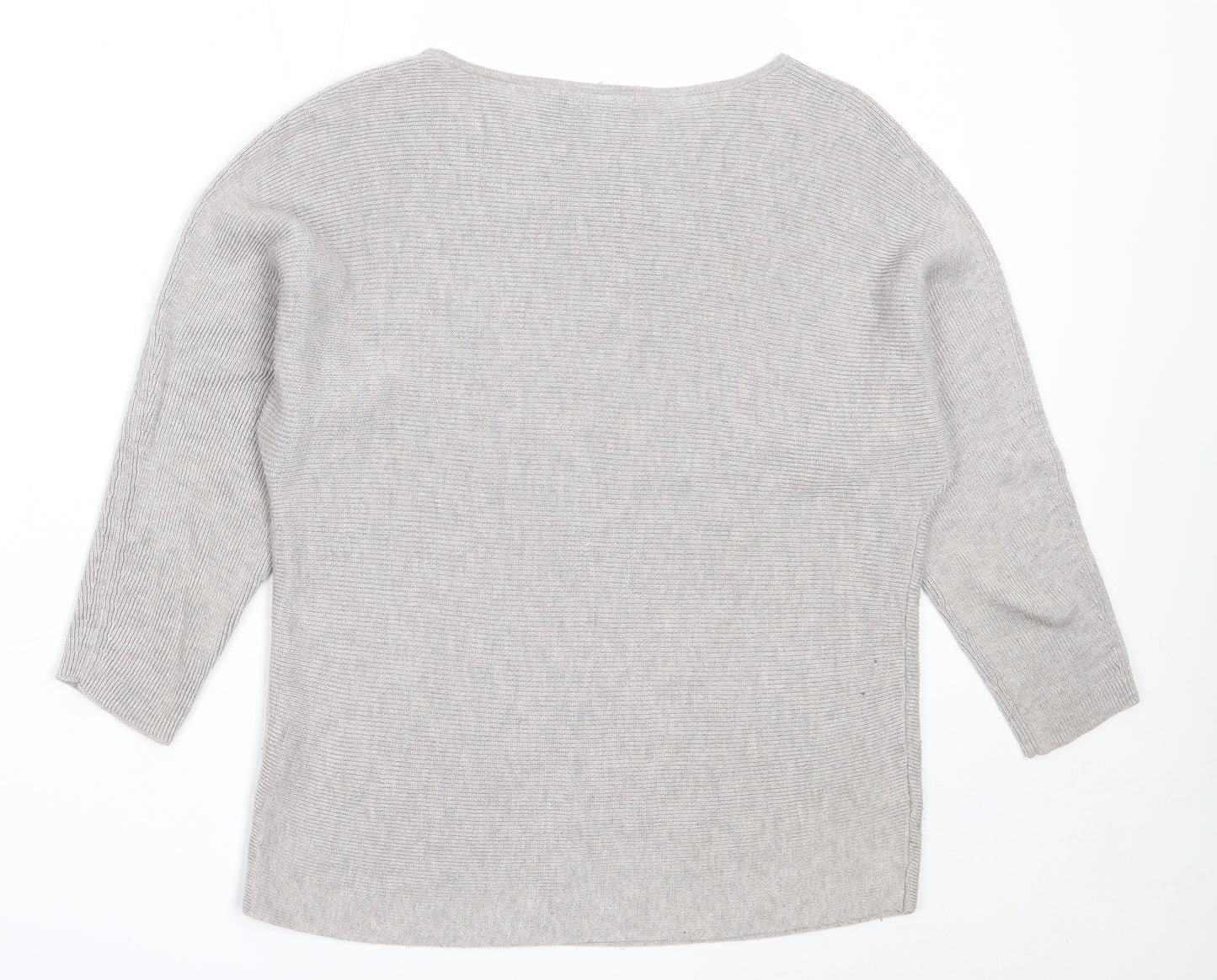 H&M Womens Grey Round Neck  Viscose Pullover Jumper Size XS