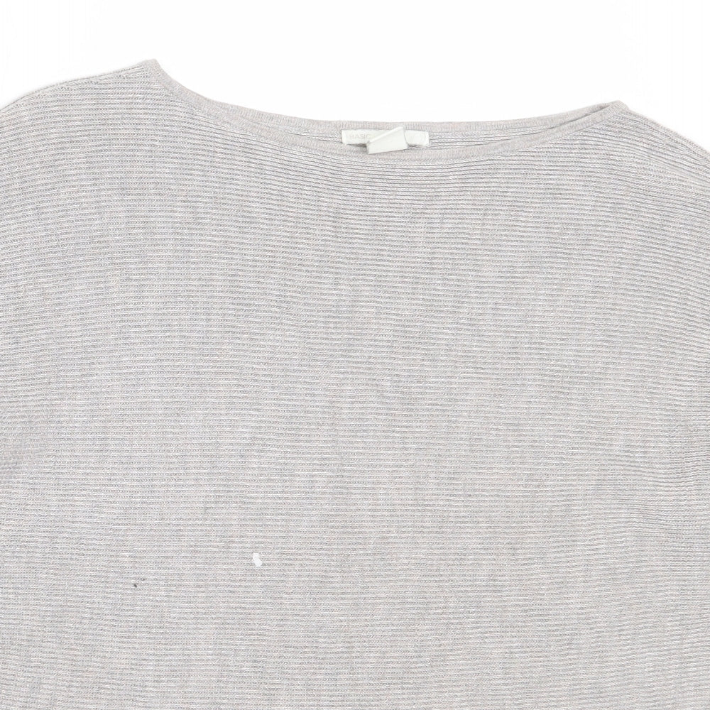 H&M Womens Grey Round Neck  Viscose Pullover Jumper Size XS