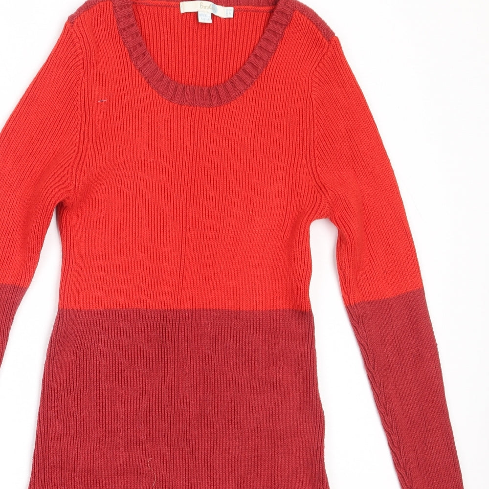 Boden Womens Red  Acrylic Jumper Dress  Size 12  Round Neck
