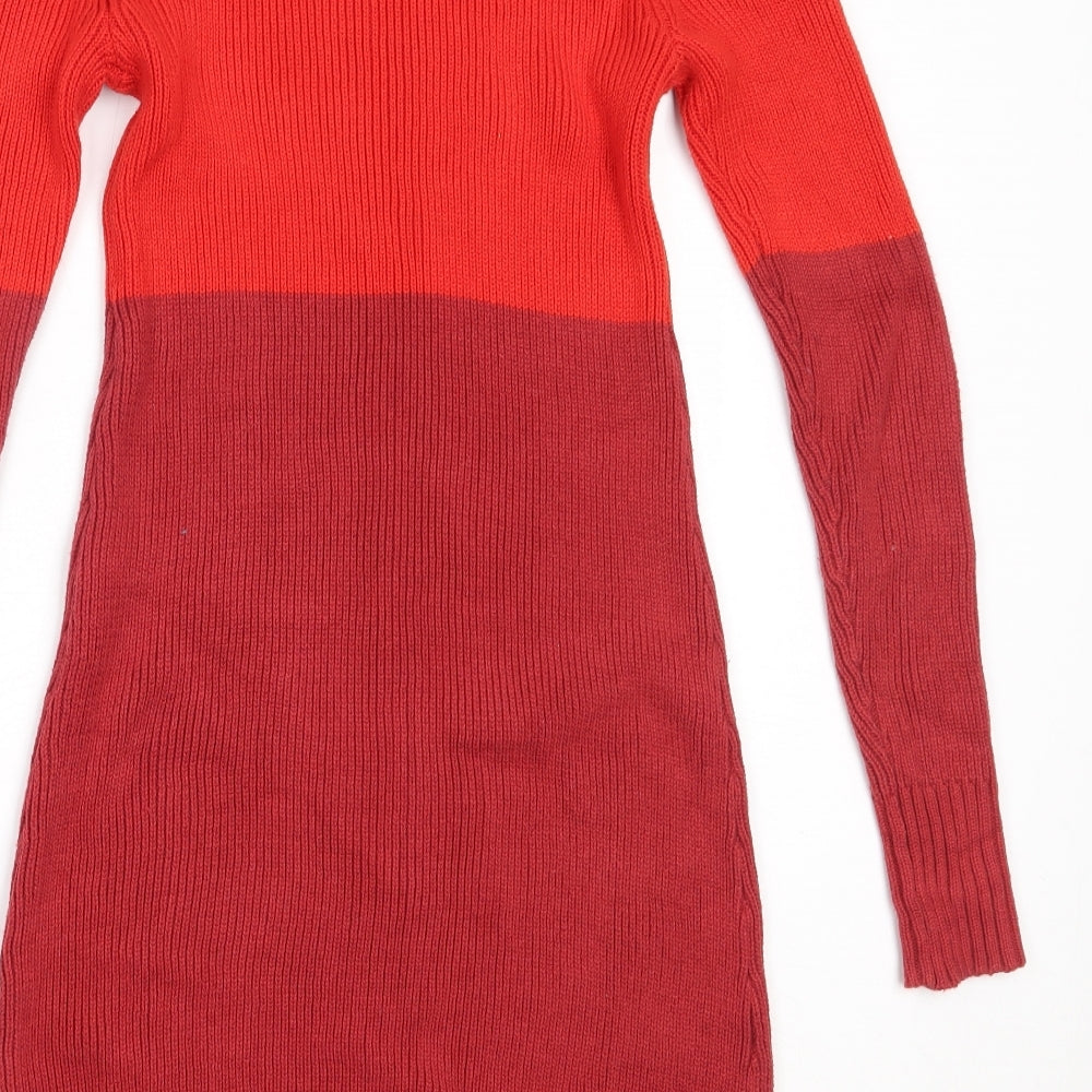 Boden Womens Red  Acrylic Jumper Dress  Size 12  Round Neck