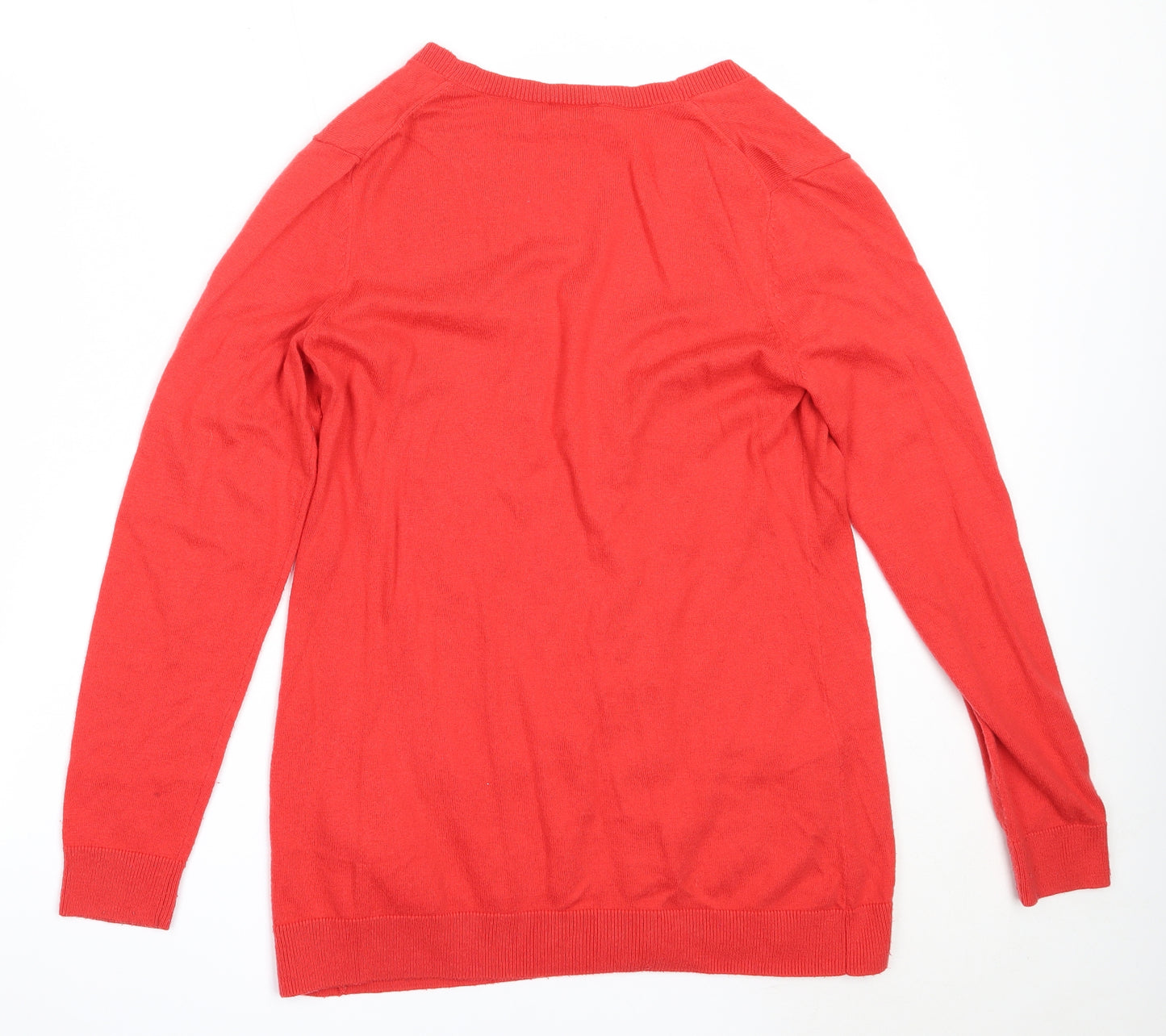 Gap Womens Red V-Neck  Nylon Cardigan Jumper Size L