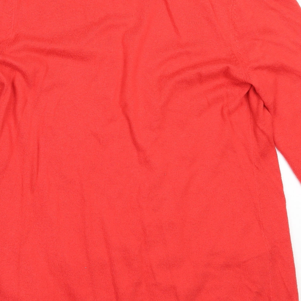 Gap Womens Red V-Neck  Nylon Cardigan Jumper Size L