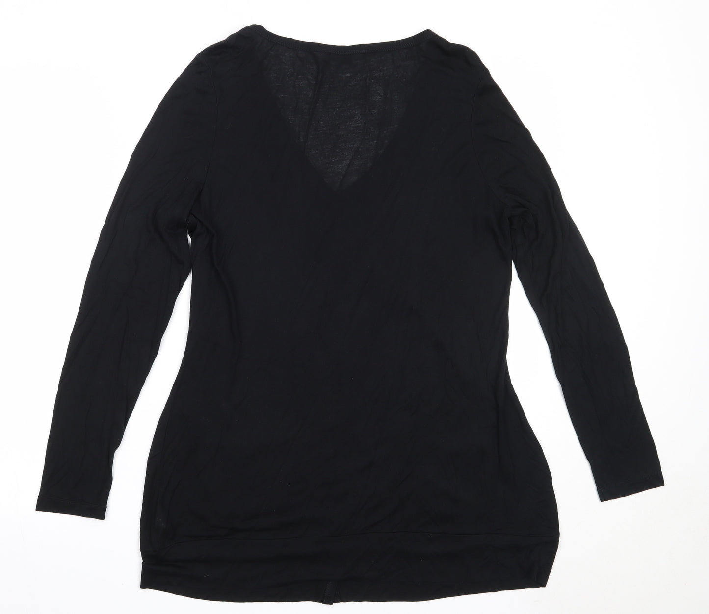Studio Womens Black V-Neck  Viscose Cardigan Jumper Size 12