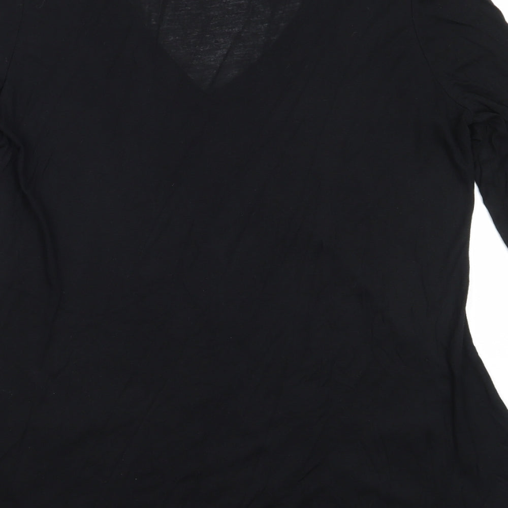 Studio Womens Black V-Neck  Viscose Cardigan Jumper Size 12