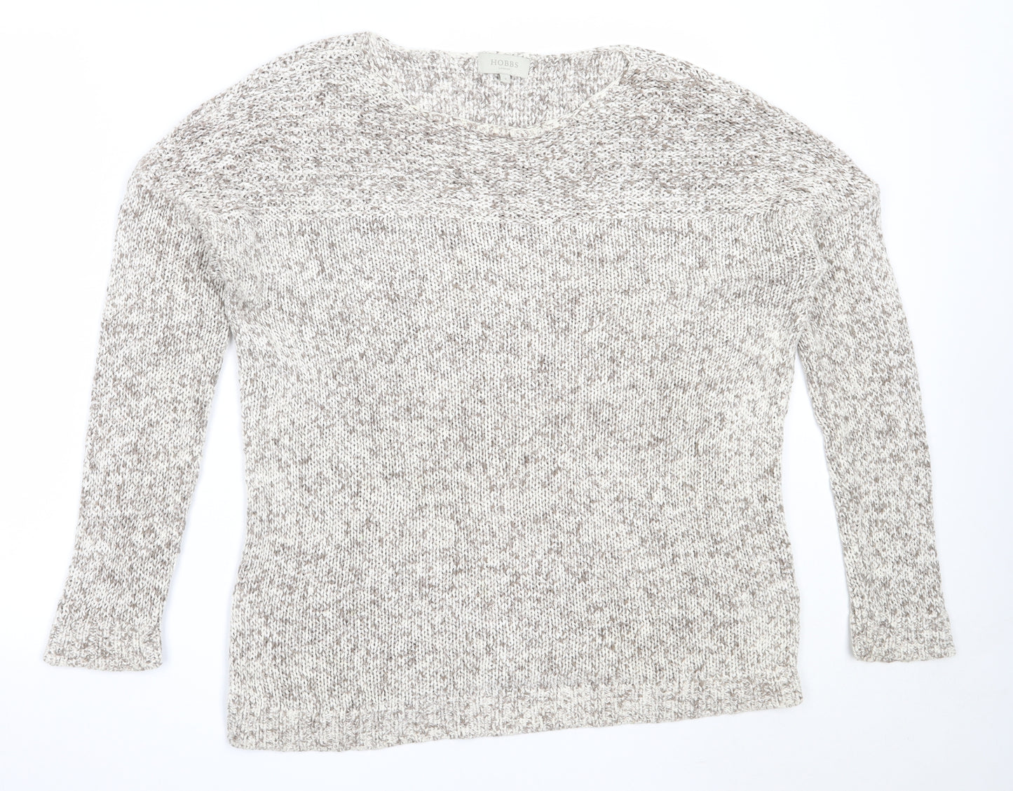 Hobbs Mens Ivory Round Neck  Cotton Pullover Jumper Size S