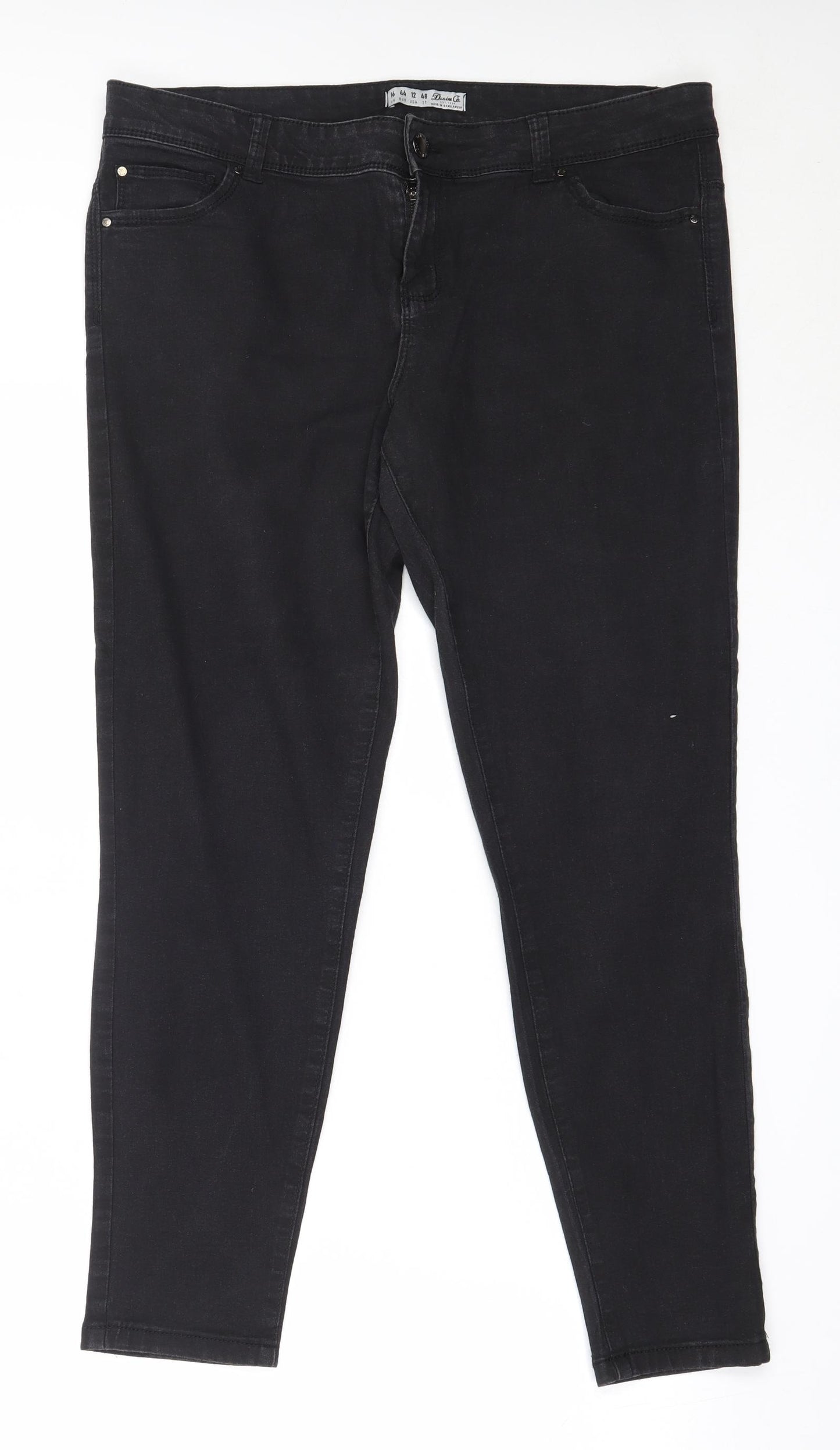 Primark Womens Black  Cotton Skinny Jeans Size 16 L27 in Regular