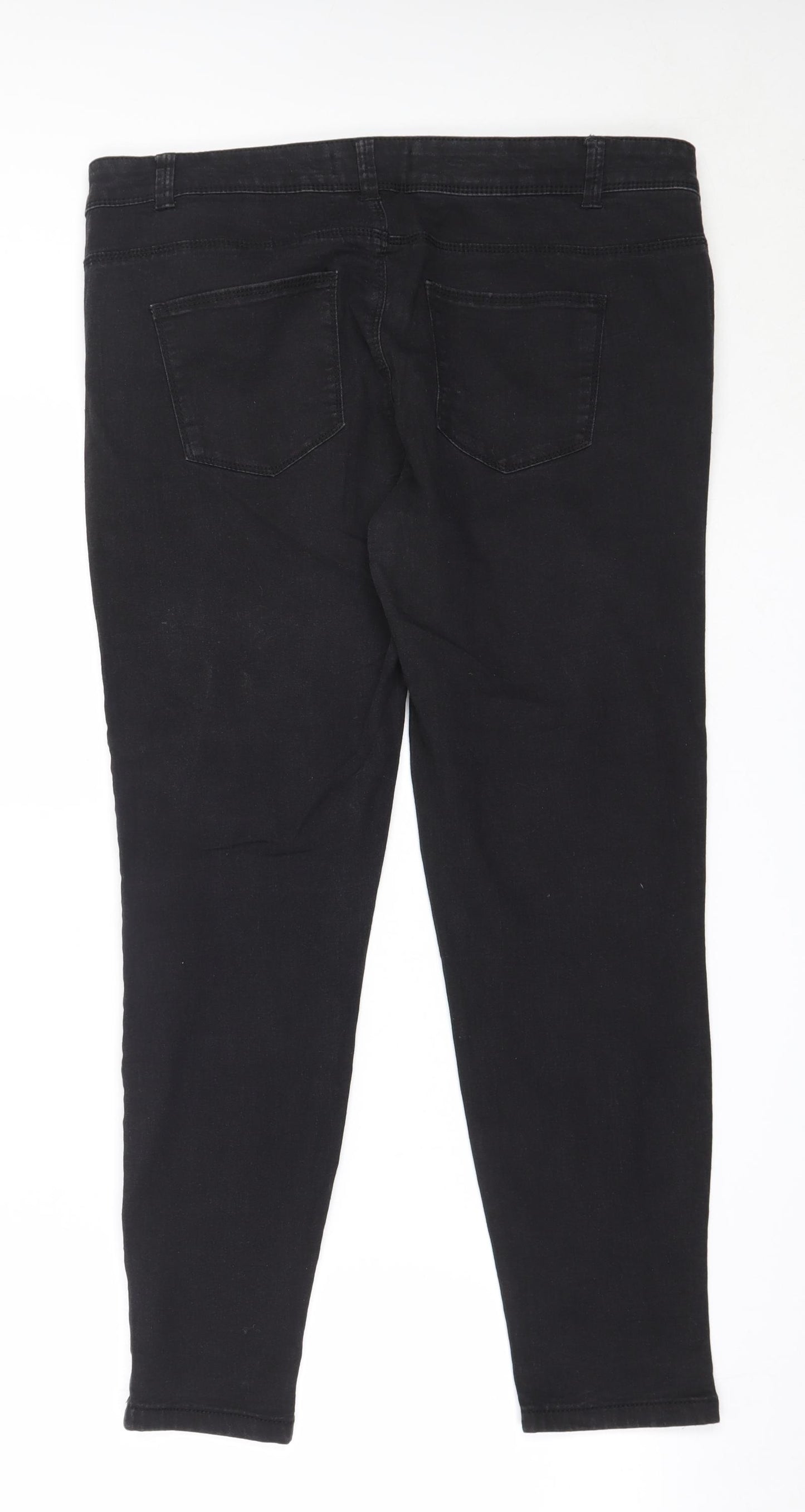 Primark Womens Black  Cotton Skinny Jeans Size 16 L27 in Regular