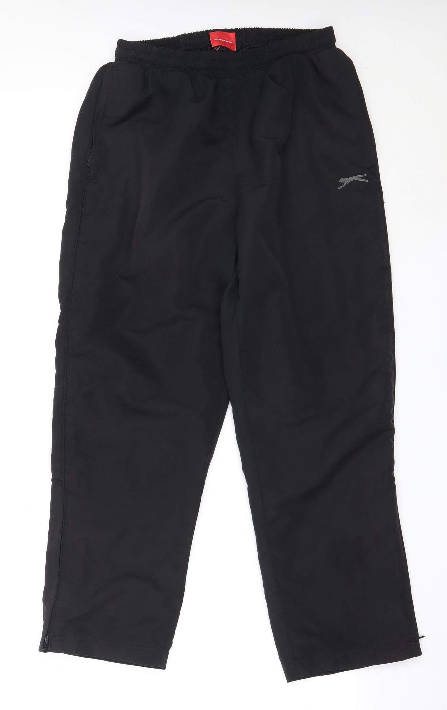Slazenger Mens Black  Polyester Sweatpants Trousers Size L L28 in Regular