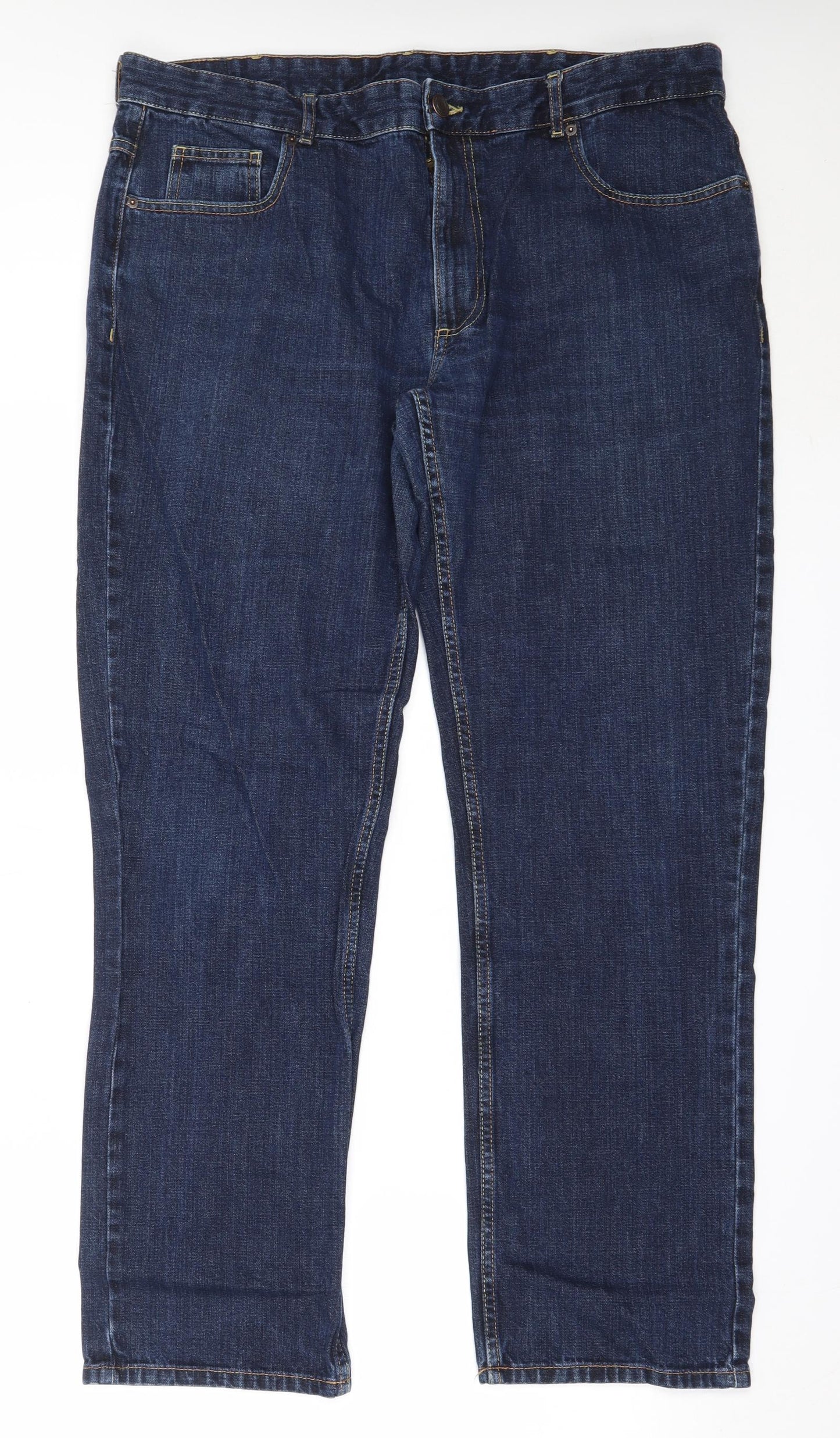 Farah Mens Blue  Cotton Straight Jeans Size 38 in L31 in Regular