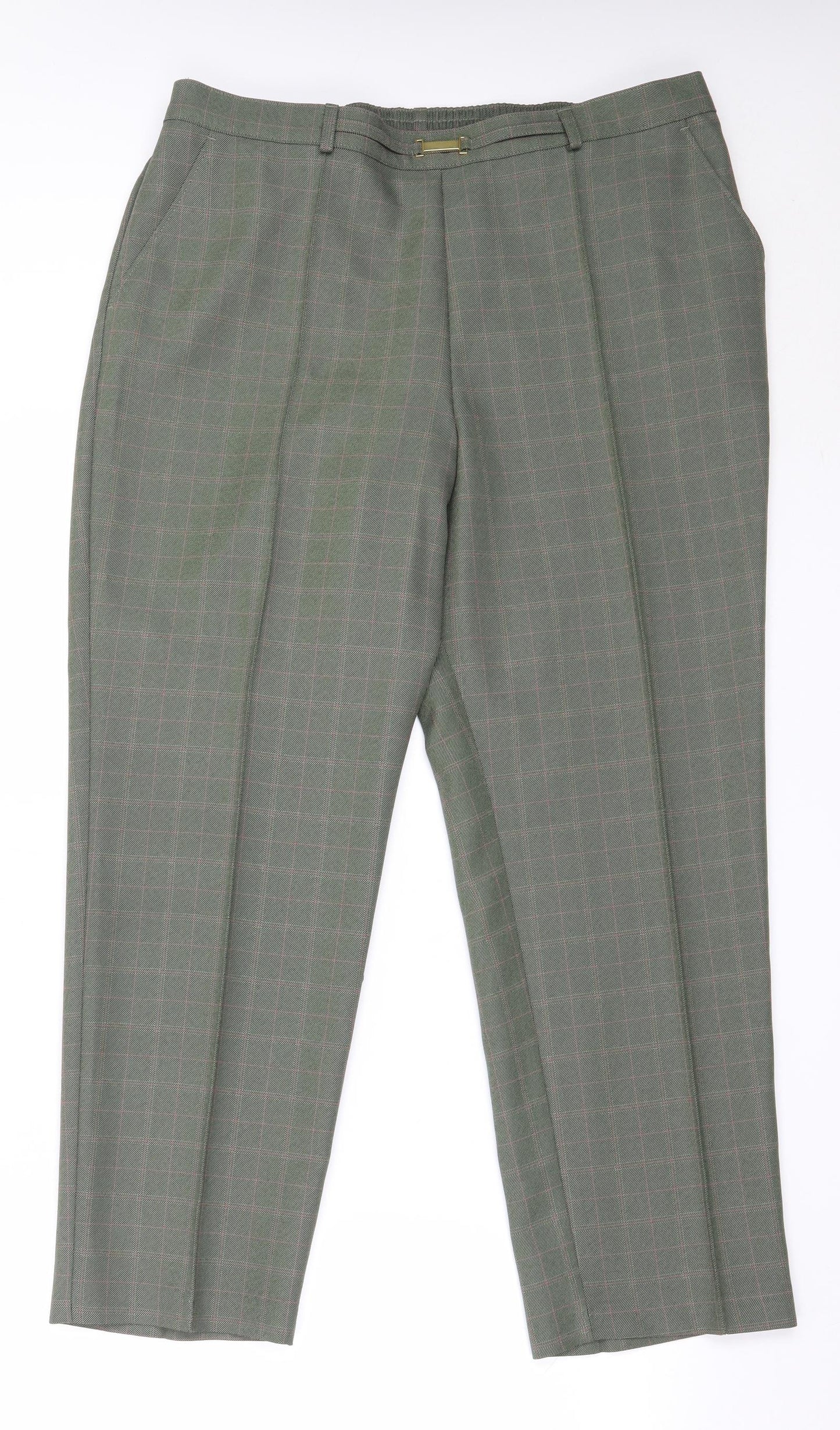 Marks and Spencer Womens Green  Polyester Trousers  Size 16 L26.5 in Regular