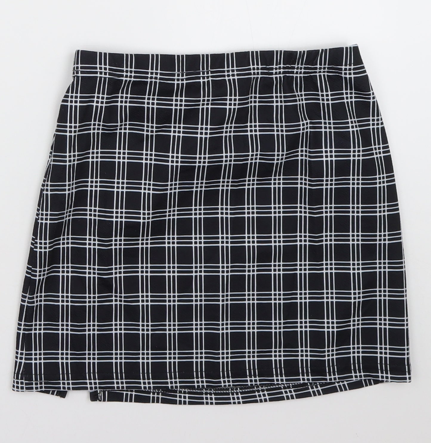SheIn Womens Blue Check Polyester A-Line Skirt Size XS