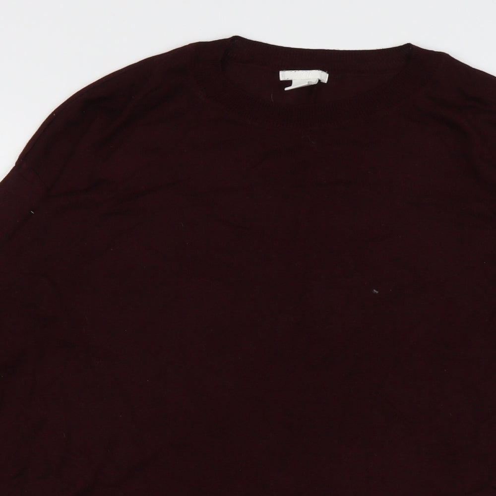 H&M Mens Red  Viscose Pullover Sweatshirt Size M